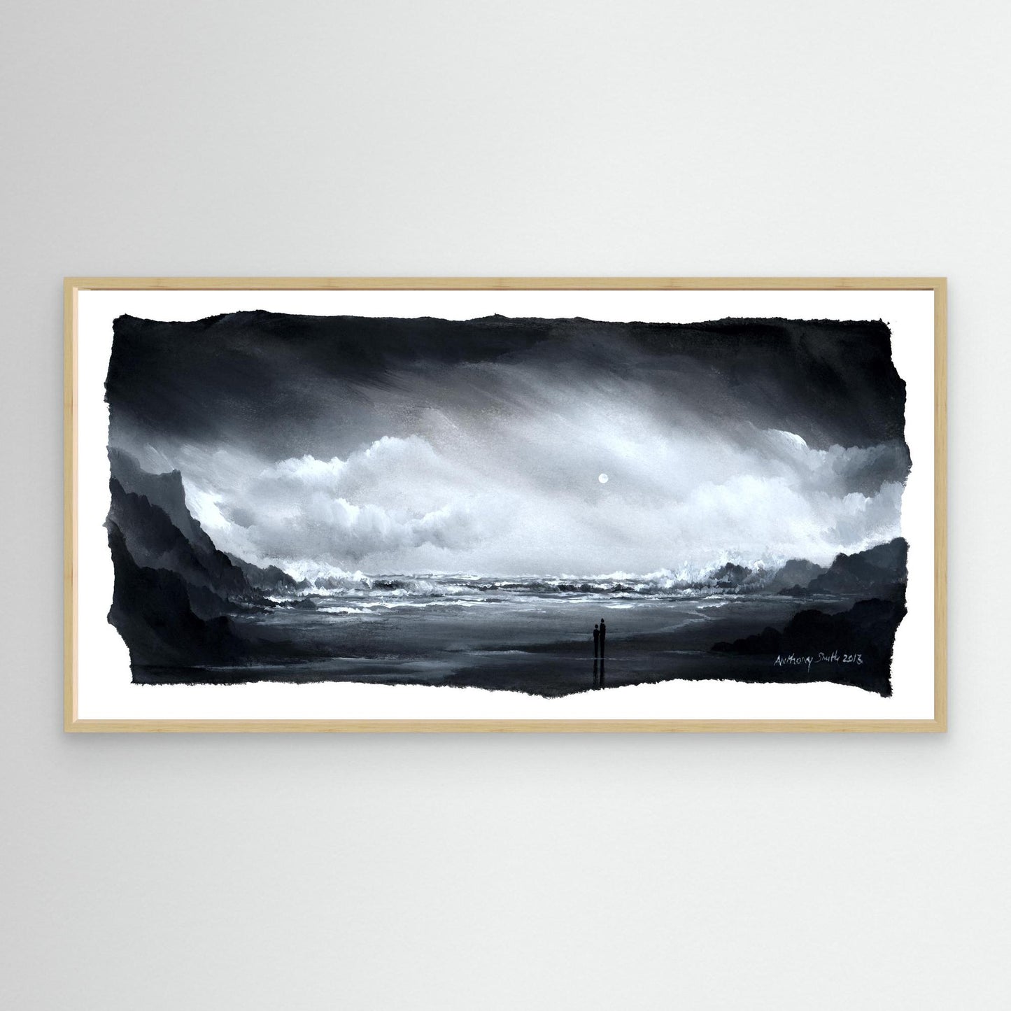 Moon light Stormy Sea, Code: 1095
