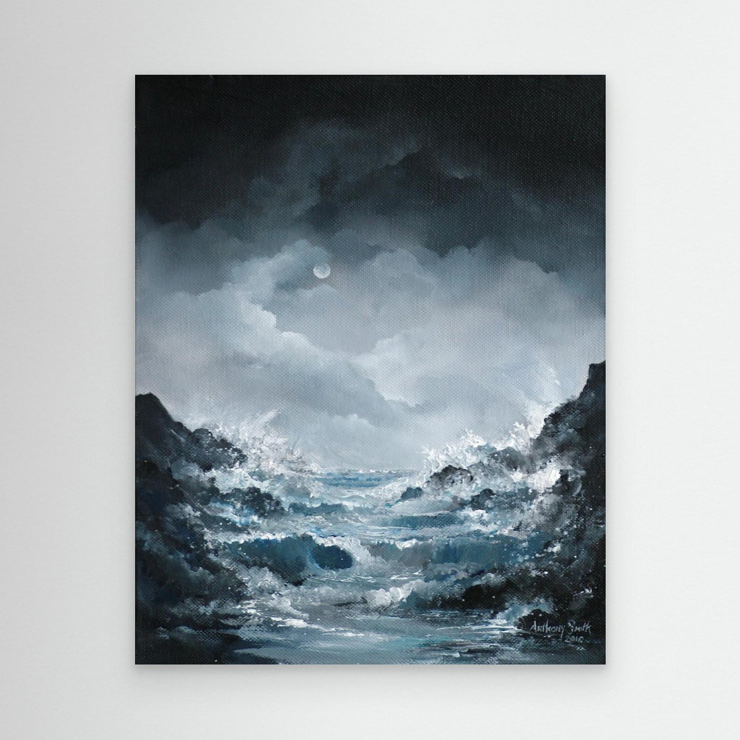 Moon lit Rolling waves. Code: 804