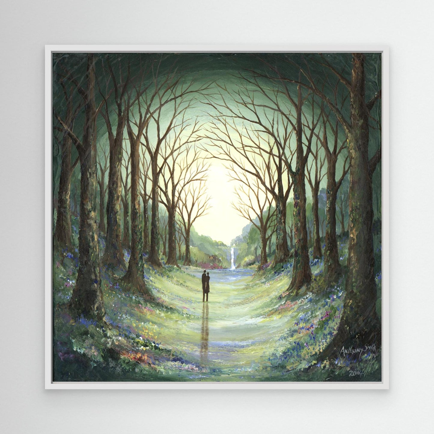 Tree lined waterfall walk. Code: 1086 White Frame