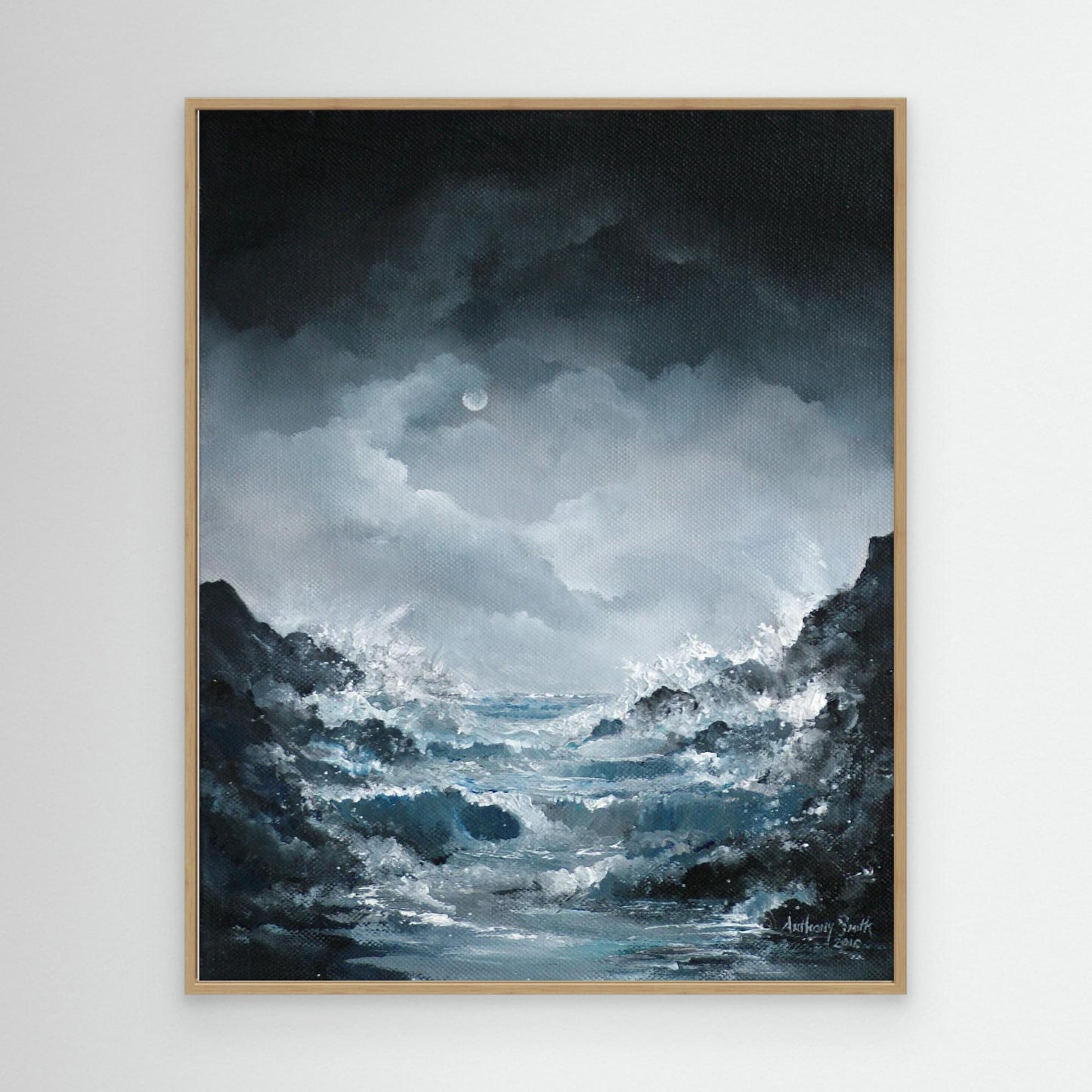 Moon lit Rolling waves. Code: 804
