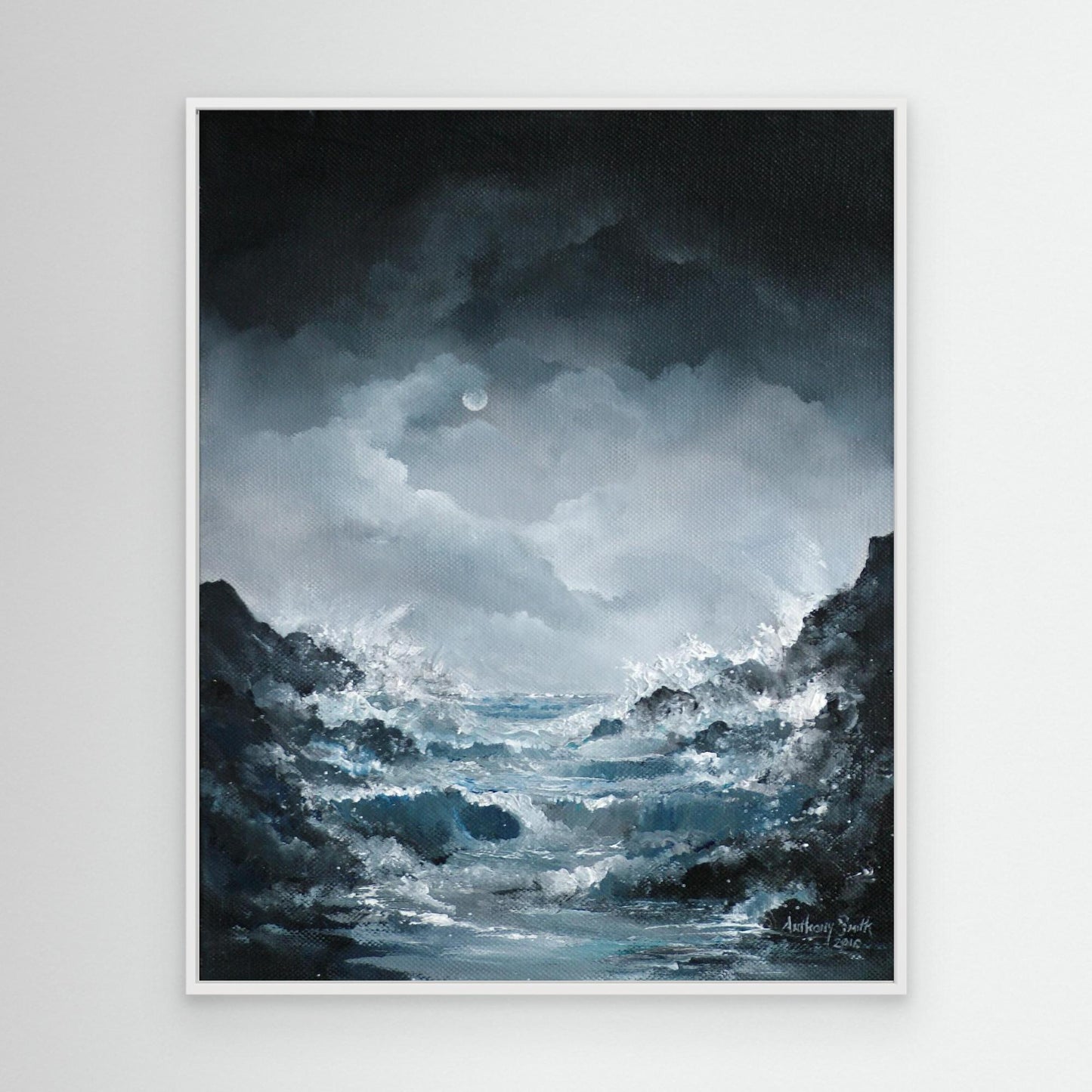 Moon lit Rolling waves. Code: 804