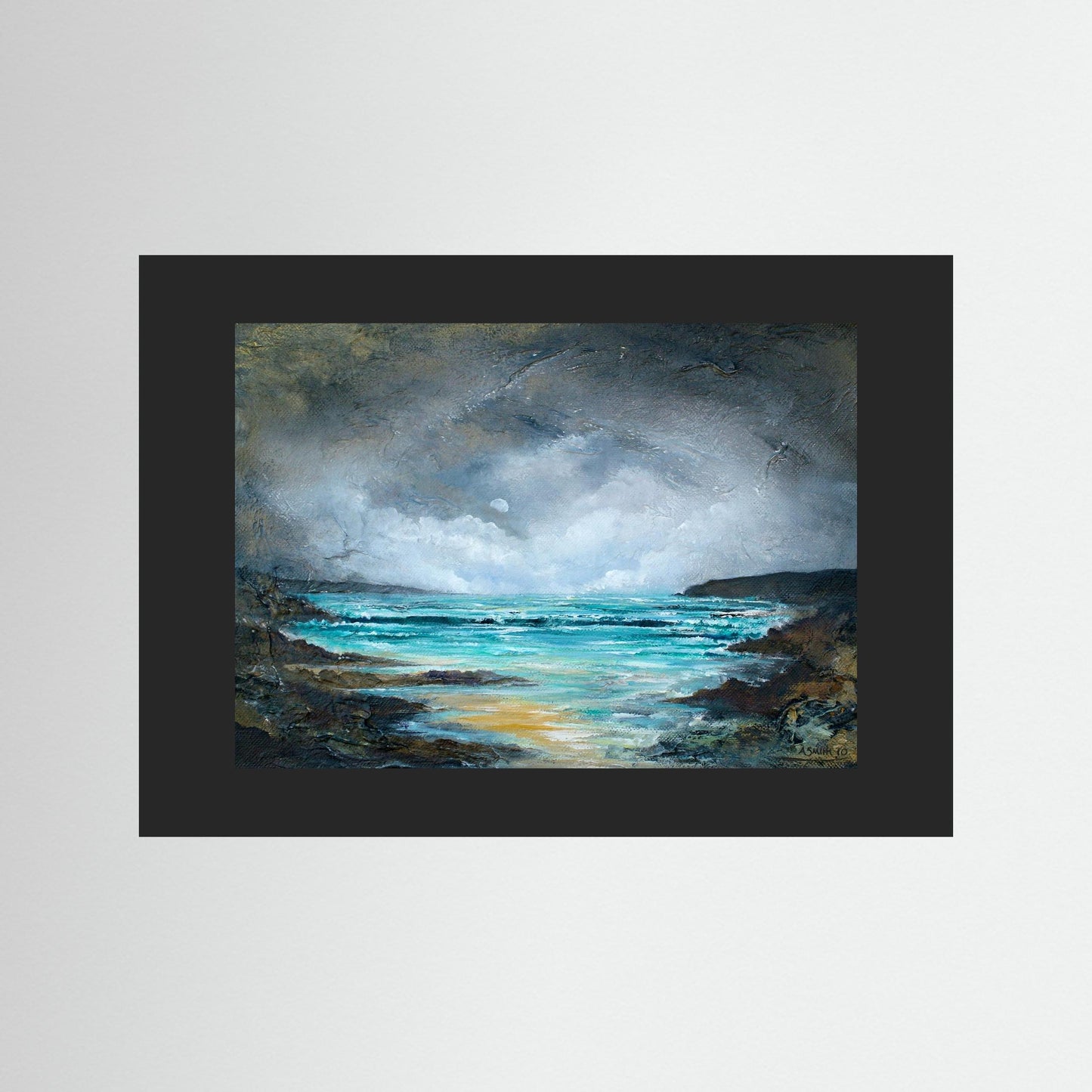 Stormy Sea Code: 828, Black Passepartout (Mount Board)