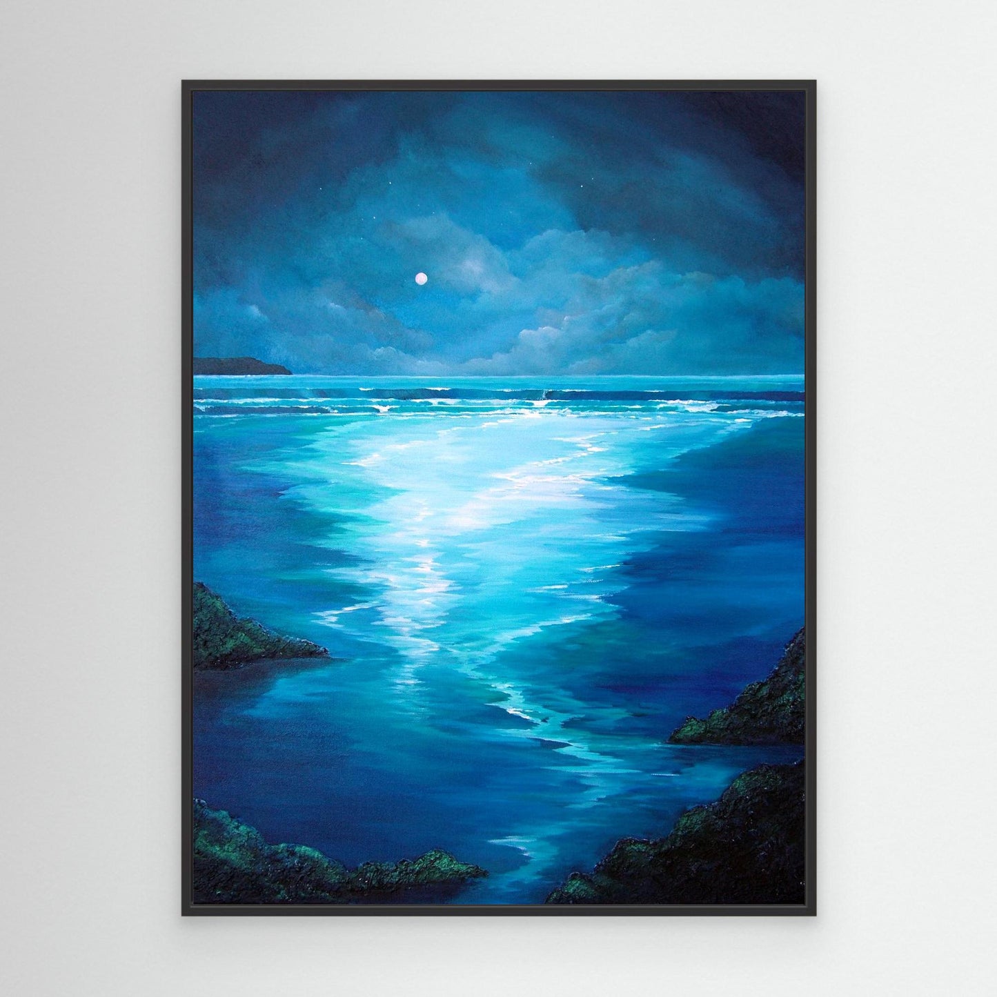 Blue moon lit beach, Code: 916