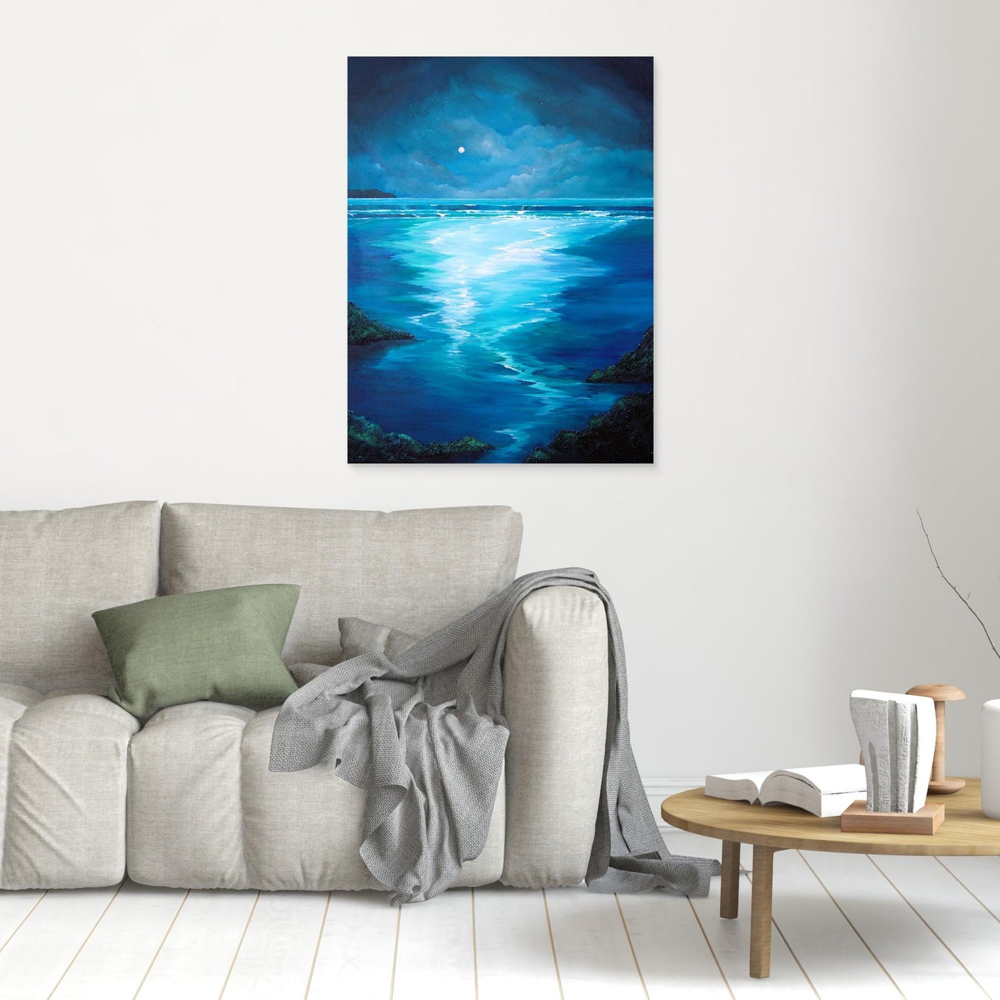 Blue moon lit beach, Code: 916