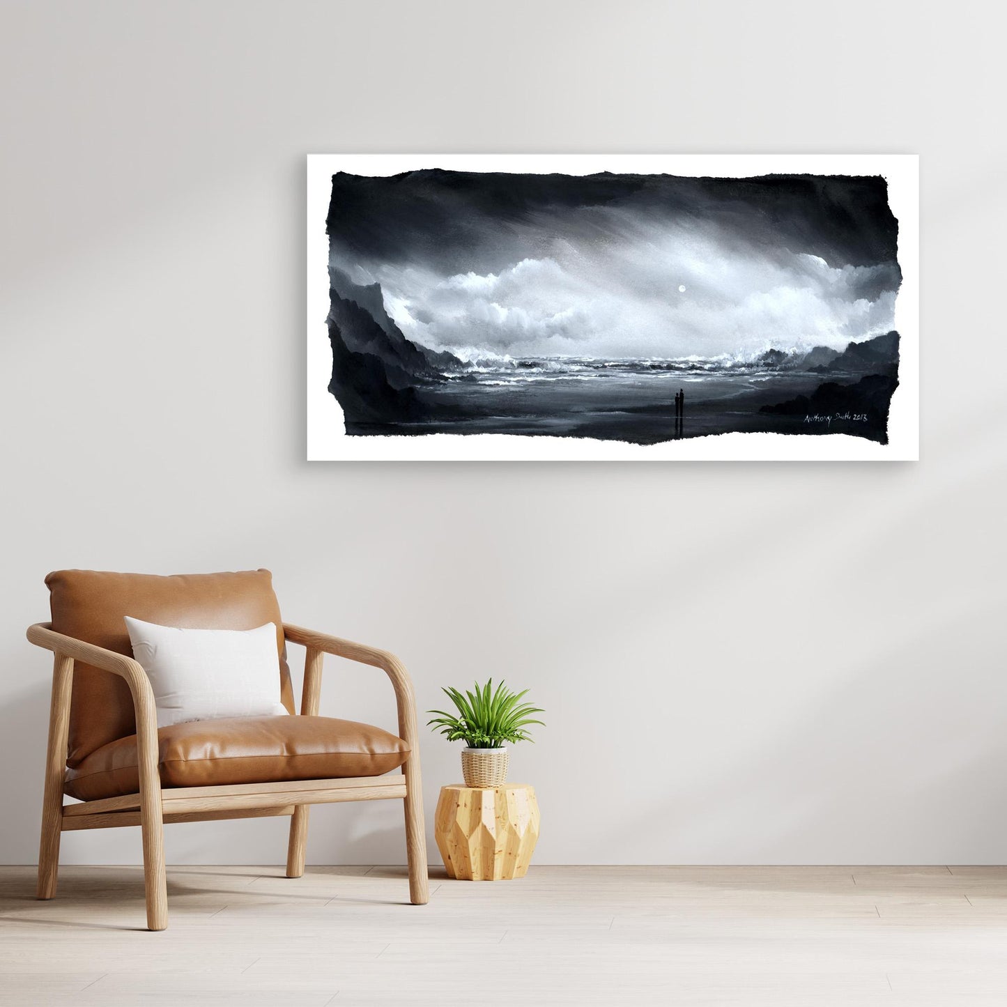 Moon light Stormy Sea, Code: 1095