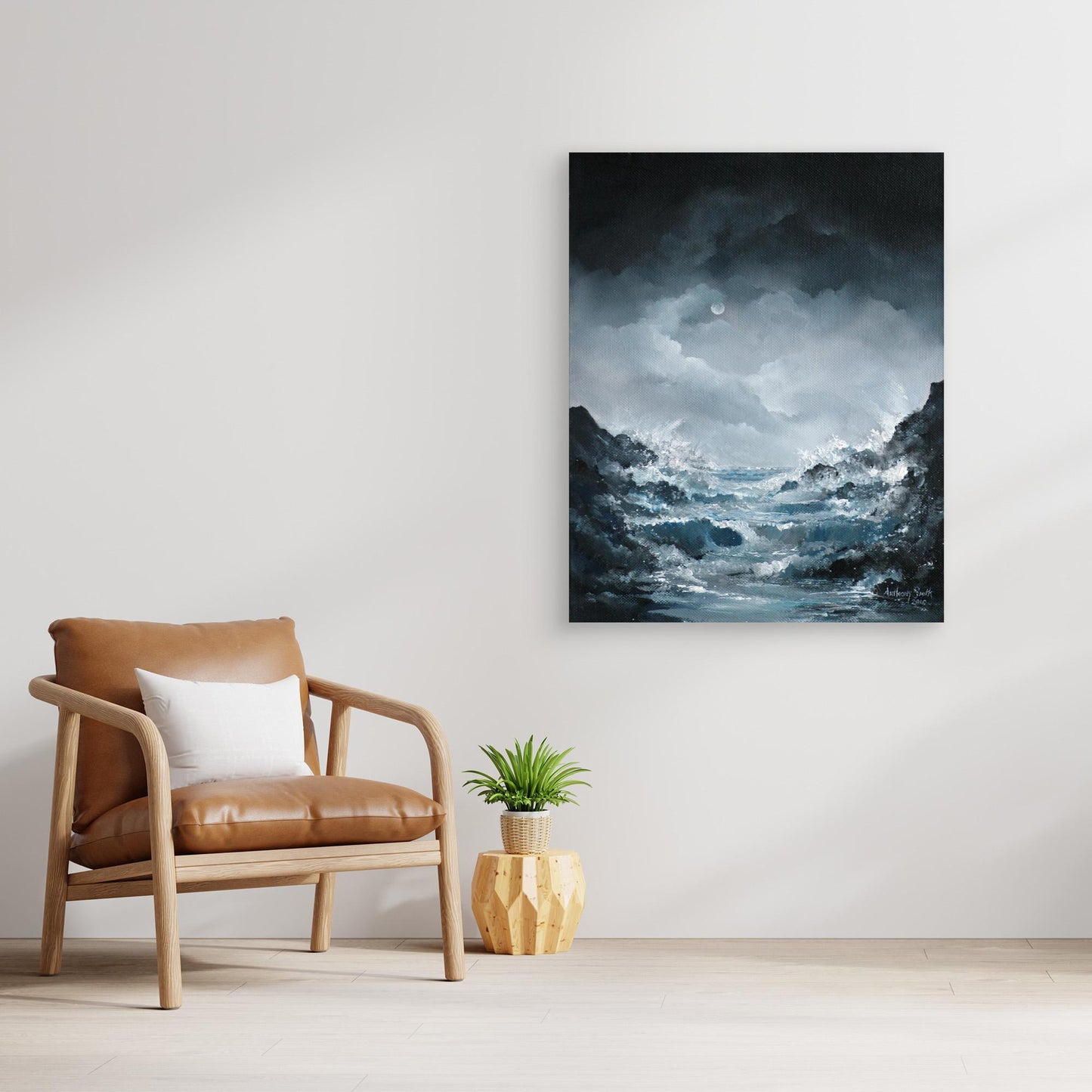 Moon lit Rolling waves. Code: 804