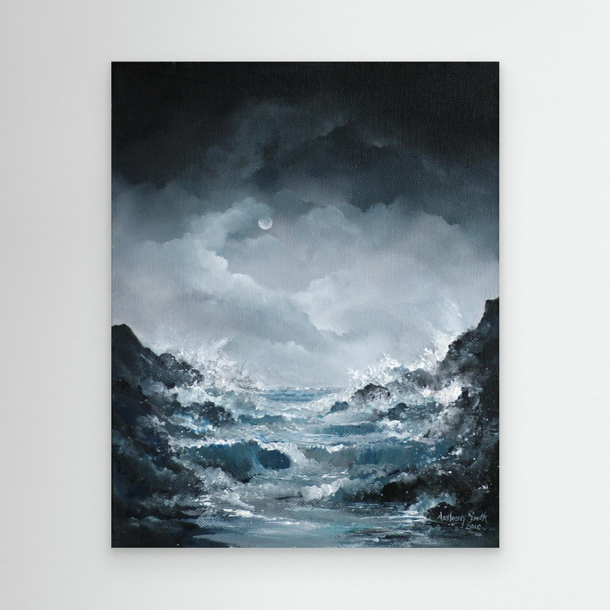 Moon lit Rolling waves. Code: 804