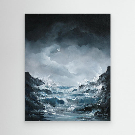 Moon lit Rolling waves. Code: 804