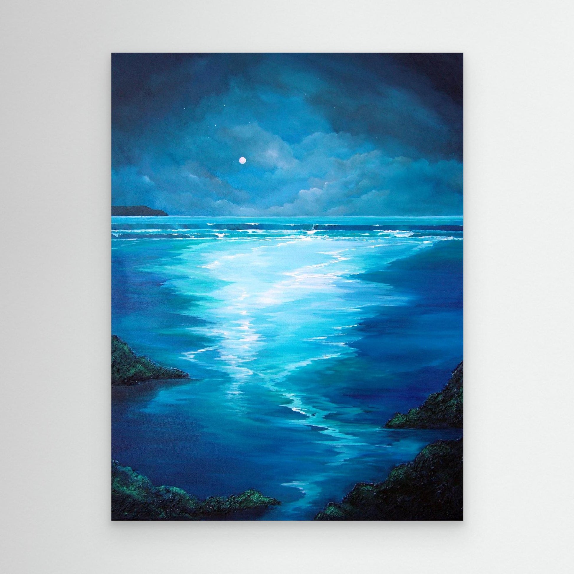 Blue moon lit beach, Code: 916