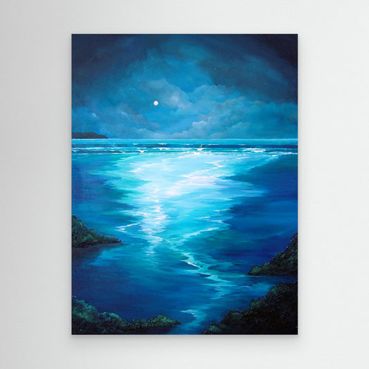 Blue moon lit beach, Code: 916