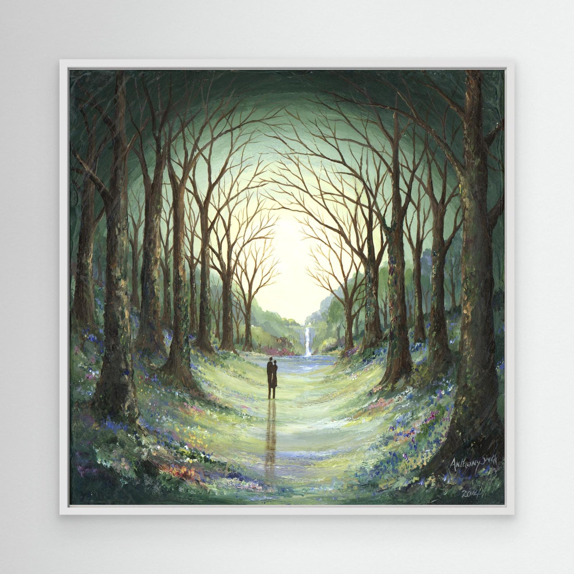 Tree lined waterfall walk. Code: 1086 White Frame