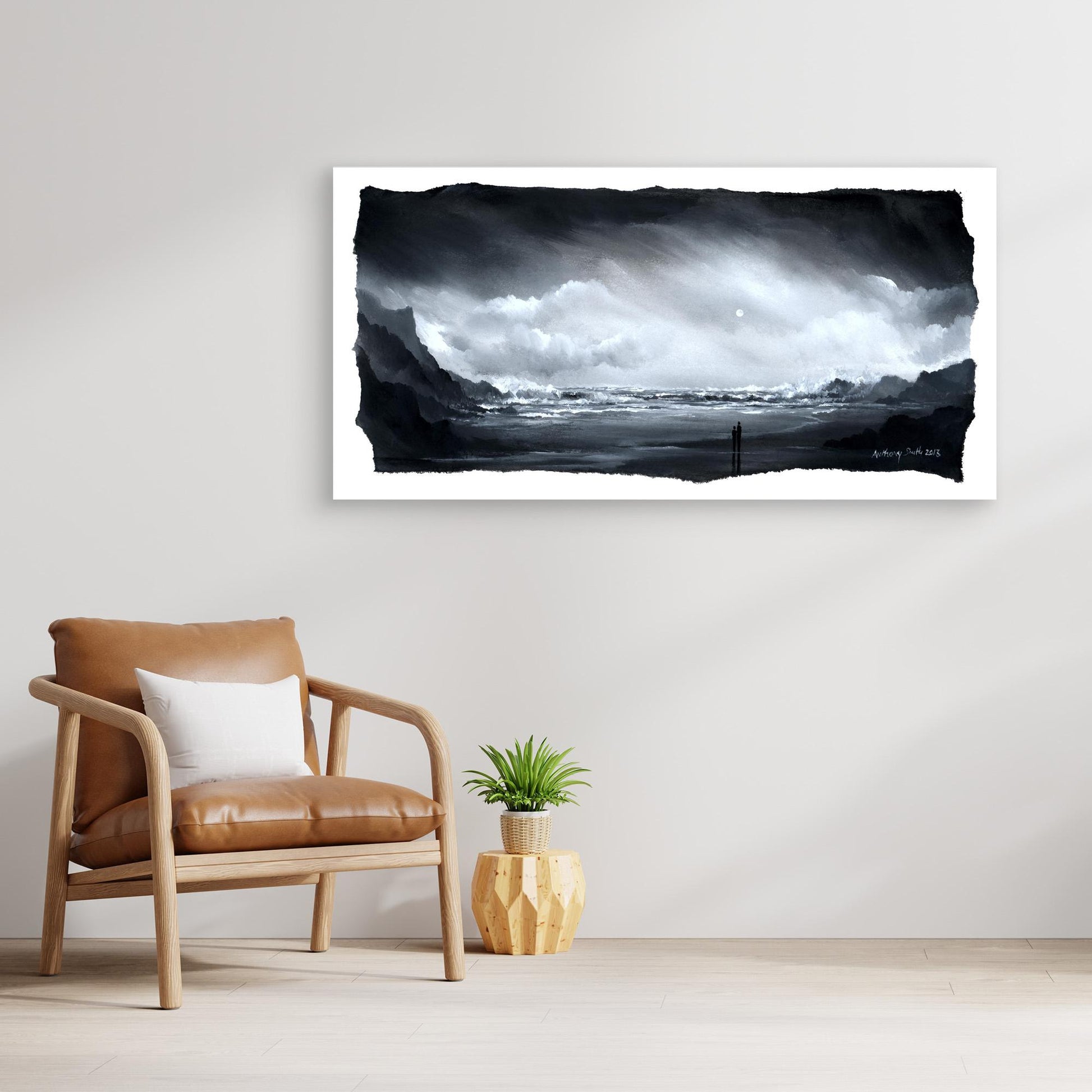 Moon light Stormy Sea, Code: 1095